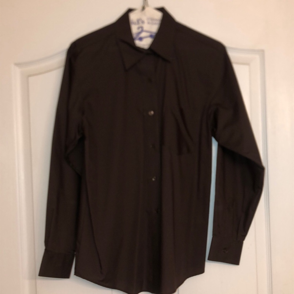 Fox Croft Wrinkle Free classic fit shirt-chocolate